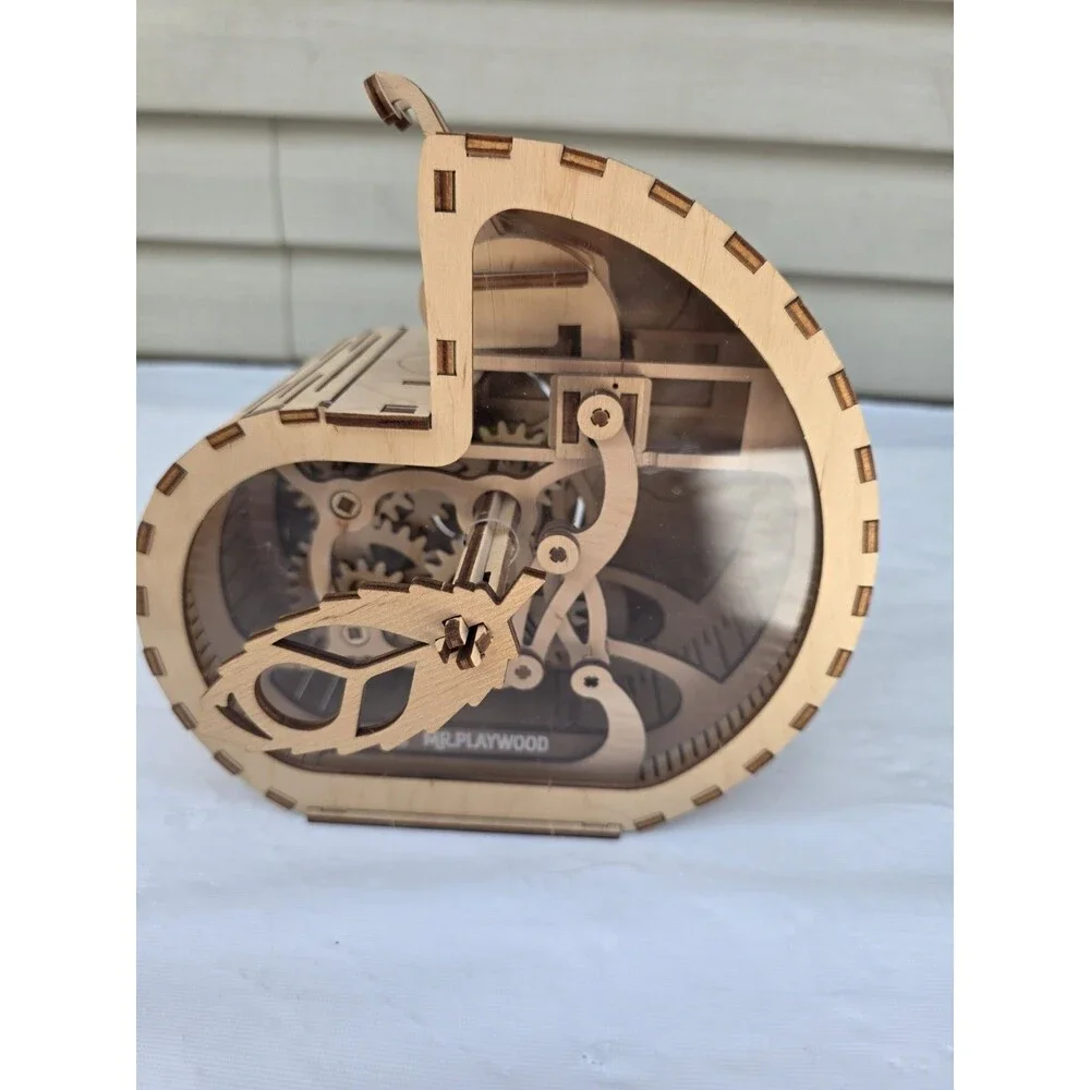 Mr.Playwood Moneybox Snail S Puzzle -DIY Wooden 3D Brain Teaser Coin Box